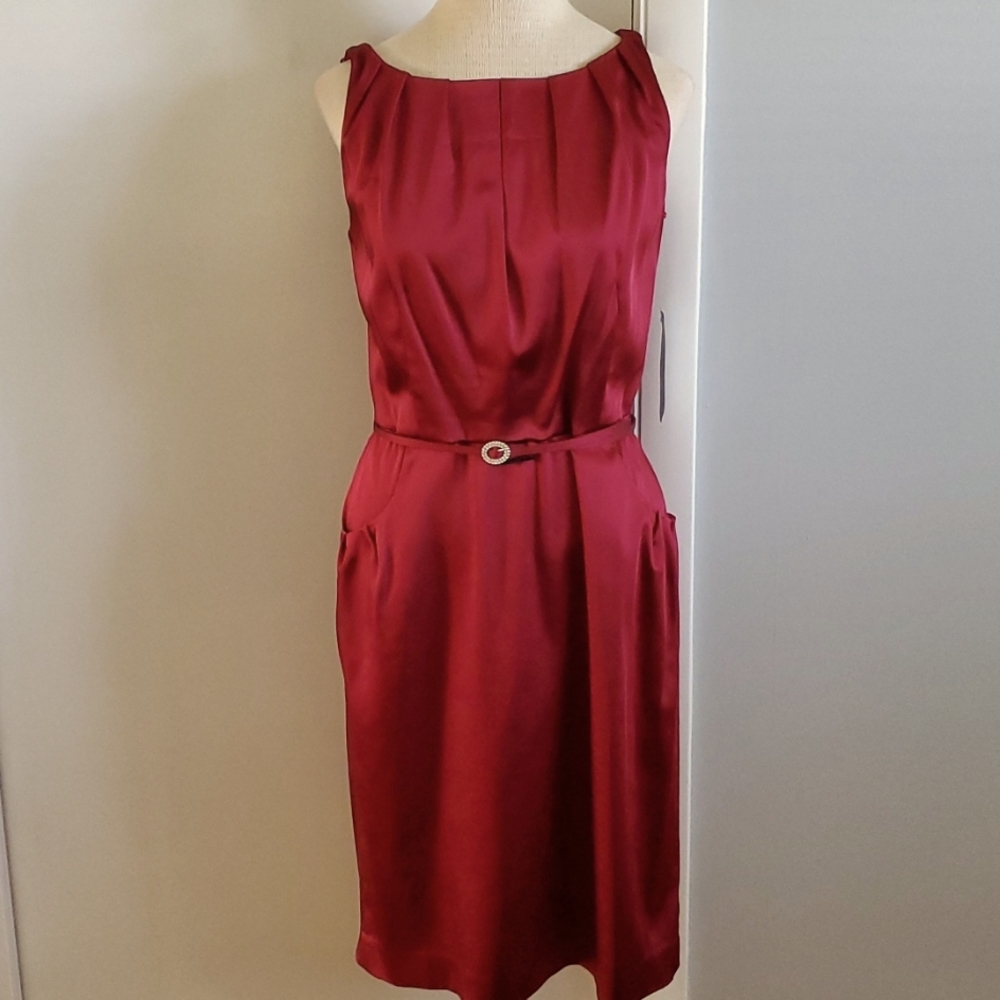 Joneswear Deep Rich Red Satin Dress